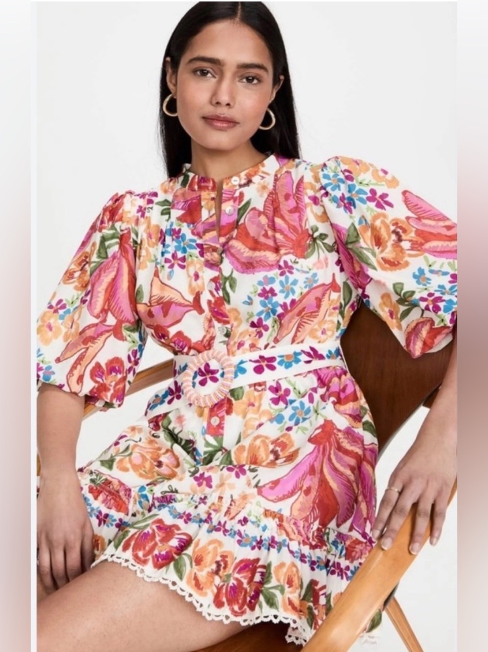 NWT Farm Rio fruit bananas Belted Dress size small